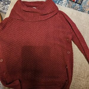 ♧Lucky Brand Cozy Burgundy Knit Sweater With Buttons